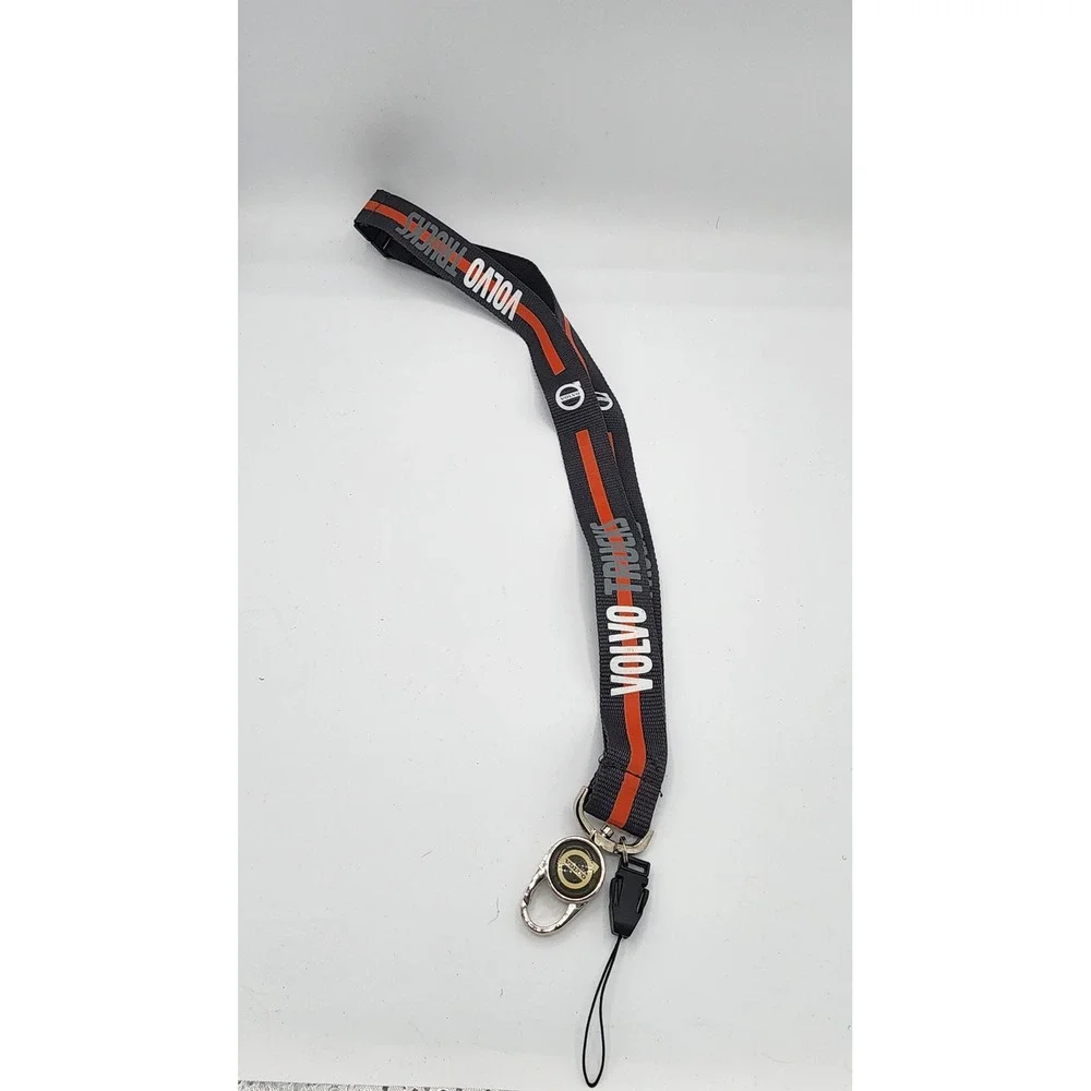 Volvo Trucks Lanyard Key Neck Strap Black Orange Logo ID Badge Holder Accessory